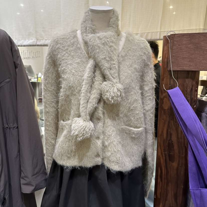 FURE東大門㊣直郵女士新品休閑25秋冬熱賣針織衫含圍巾馬海毛FURE針織衫