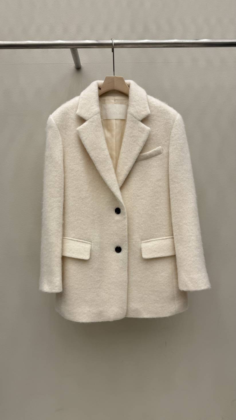 EOOB/LAMEREI韓國直郵㊣女裝新品真品職業熱賣短款大衣羊駝EOOB/LAMEREI短款大衣