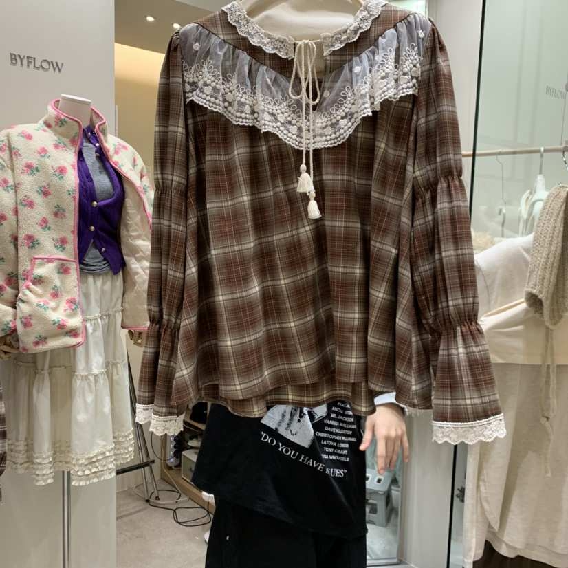 BY FLOW東大門㊣直郵女裝新品人氣休閑推薦熱賣襯衫蕾絲衫BY FLOW襯衫/蕾絲衫