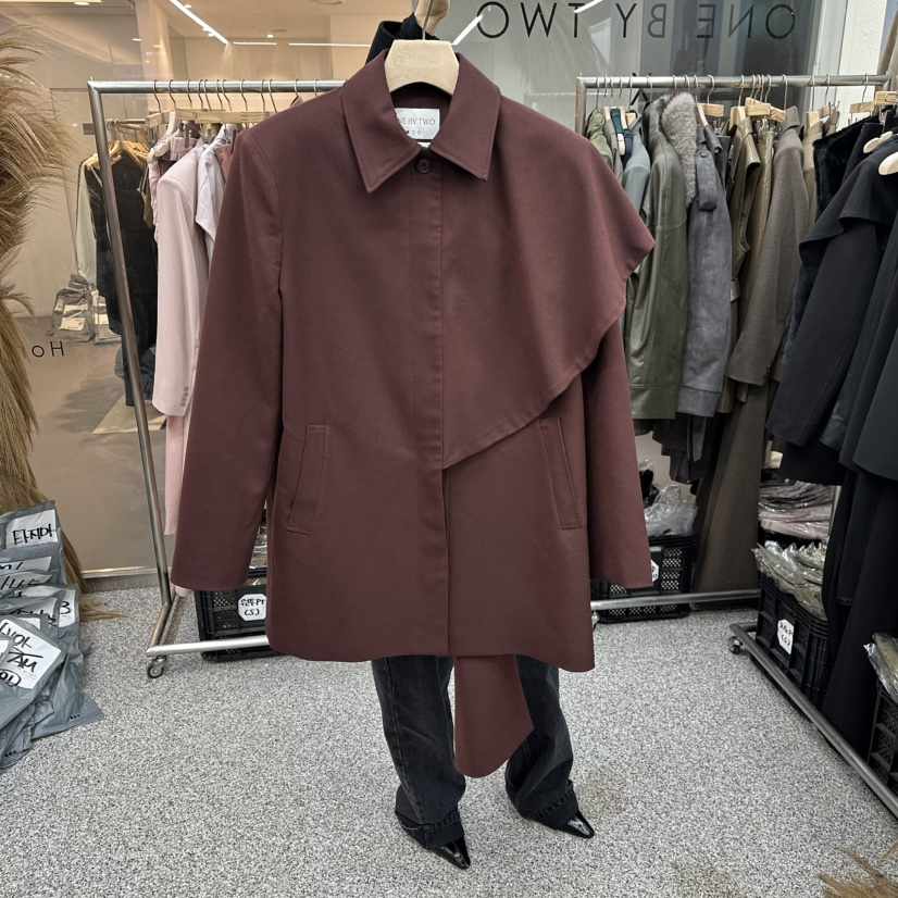 ONEBYTWO東大門㊣直郵女士新品時尚休閑25秋冬熱賣夾克圍巾ONE BY TWO夾克