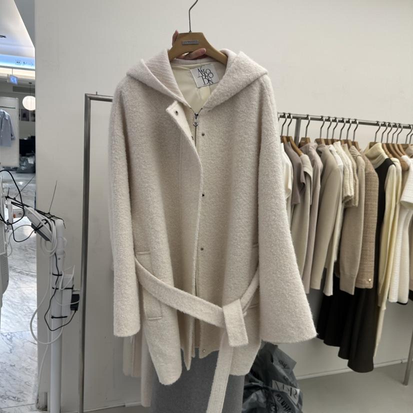 MER東大門㊣代購女士新品真品25秋冬職業熱賣中長款大衣含腰帶MER/ANGELO BIANCO中長款大衣