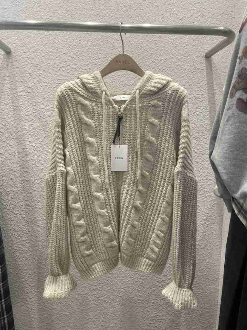 BABEL韓國代購㊣女士新品休閑熱賣職業人氣推薦真品針織衫連帽BABEL針織衫