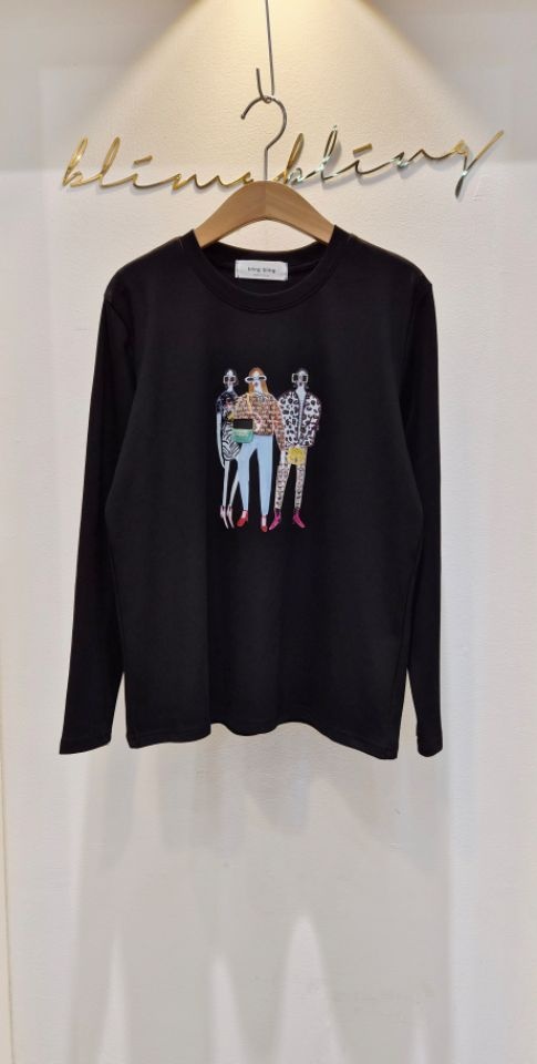 BLING BLING-S韓國代購㊣女士新款真品25秋冬長袖T恤長款BLING BLING-S長袖T恤