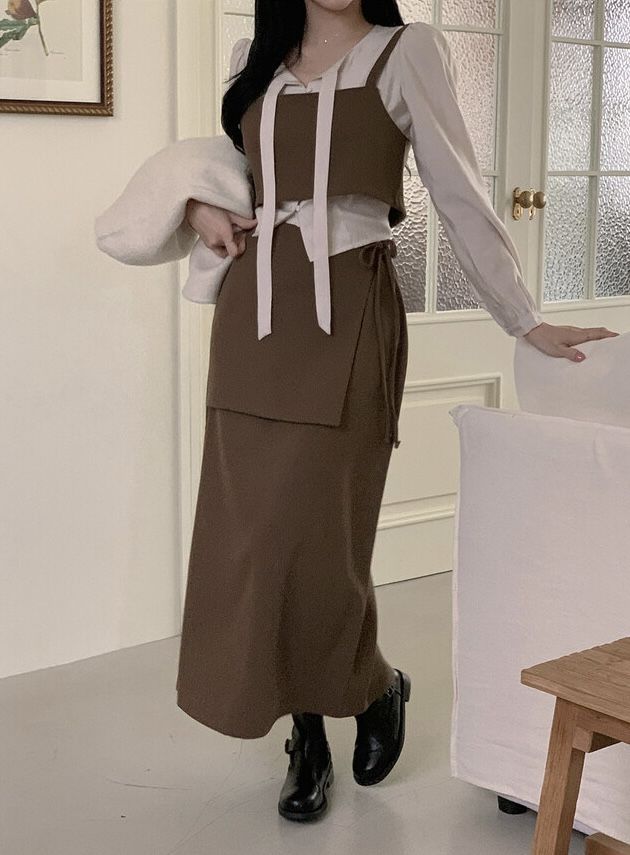 FRILL-T韓國代購㊣女裝新品時尚真品職業熱賣25秋冬套裝兩件套FRILL-T套裝