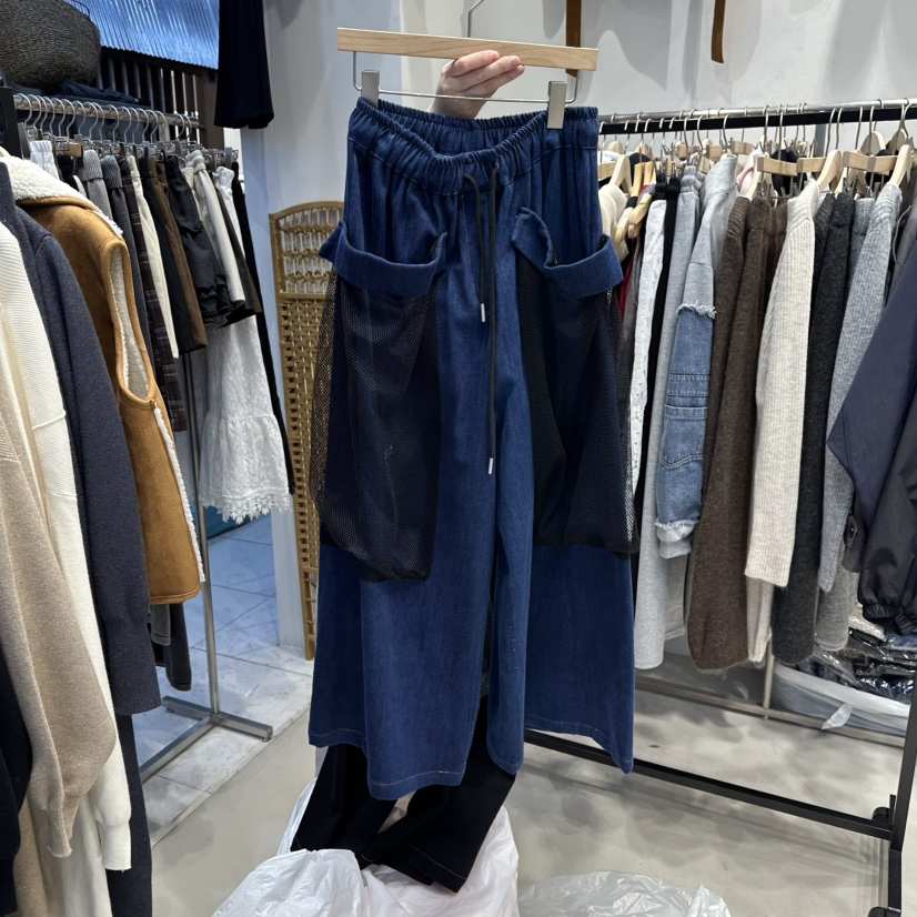 HOT PLACE東大門㊣直郵女裝新款真品職業25秋冬牛仔褲口袋網眼HOT PLACE/DREAM GIRIS牛仔褲