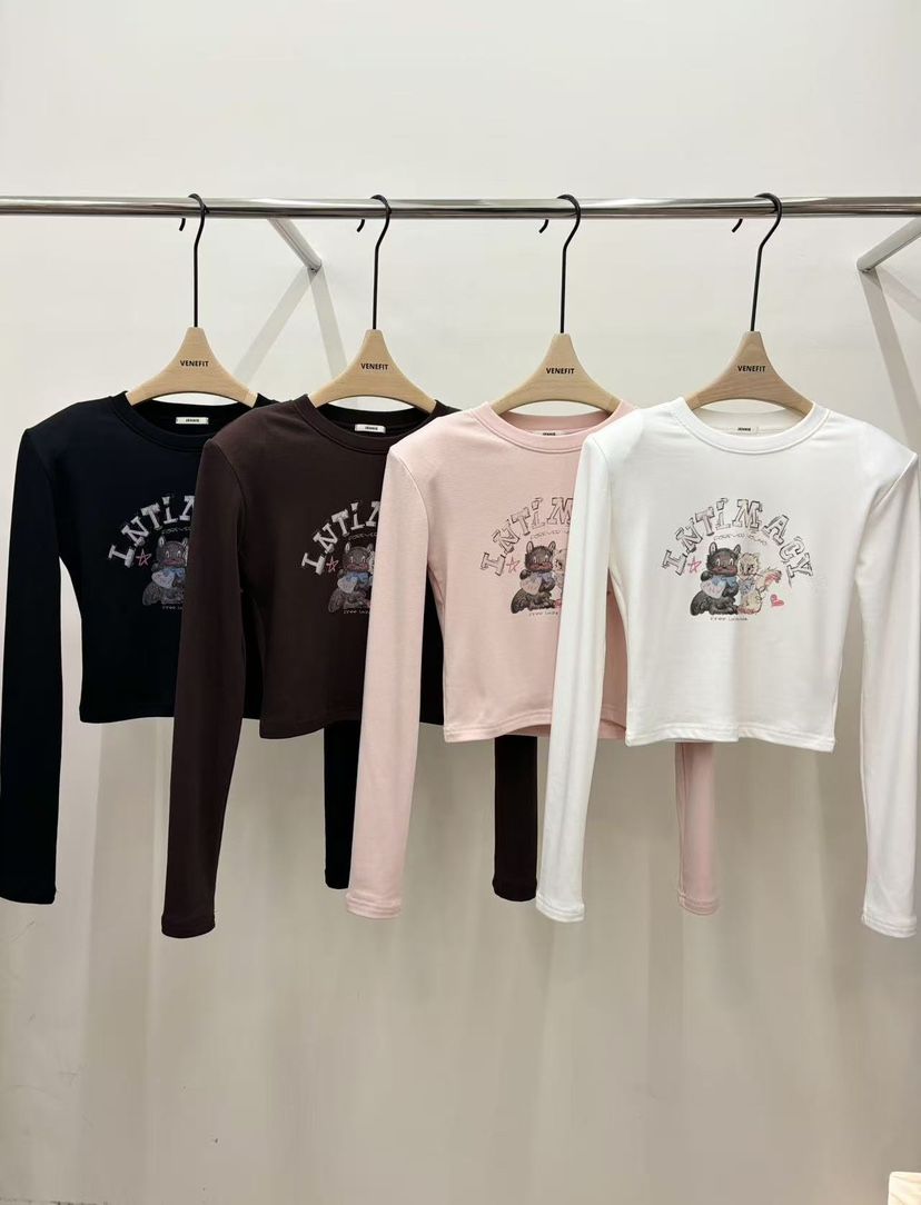 JENNIE東大門㊣直郵女士新品真品推薦休閑25秋冬時尚長袖T恤JENNIE/VENEFIT長袖T恤