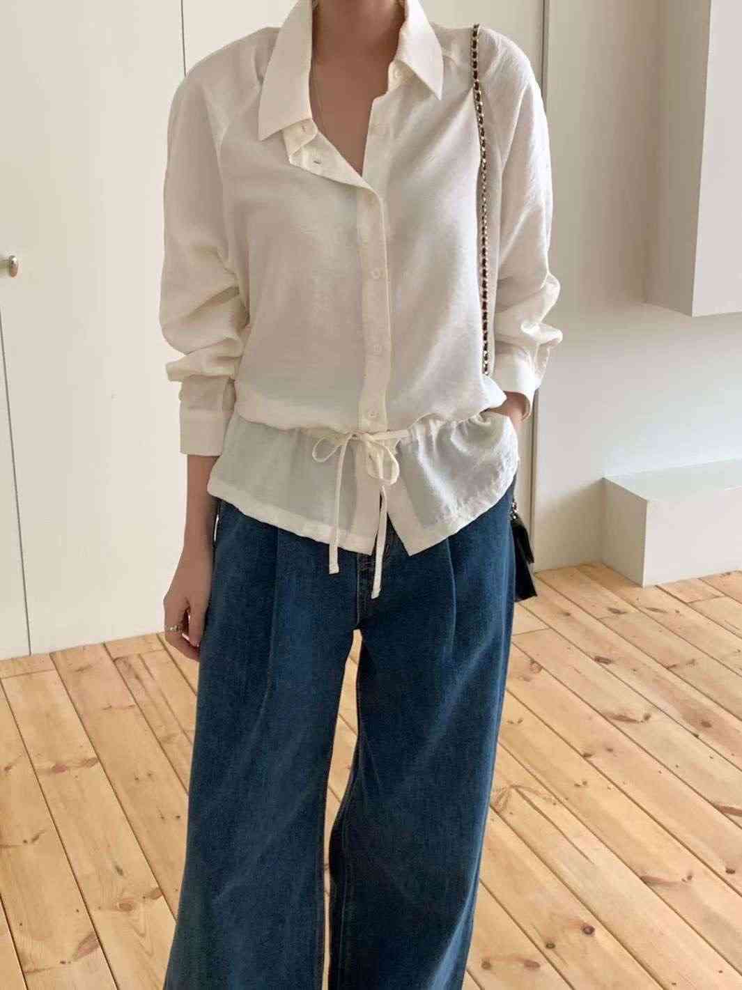 HACKER東大門㊣直郵女士新款推薦人氣25秋冬時尚襯衫蕾絲衫HACKER襯衫/蕾絲衫