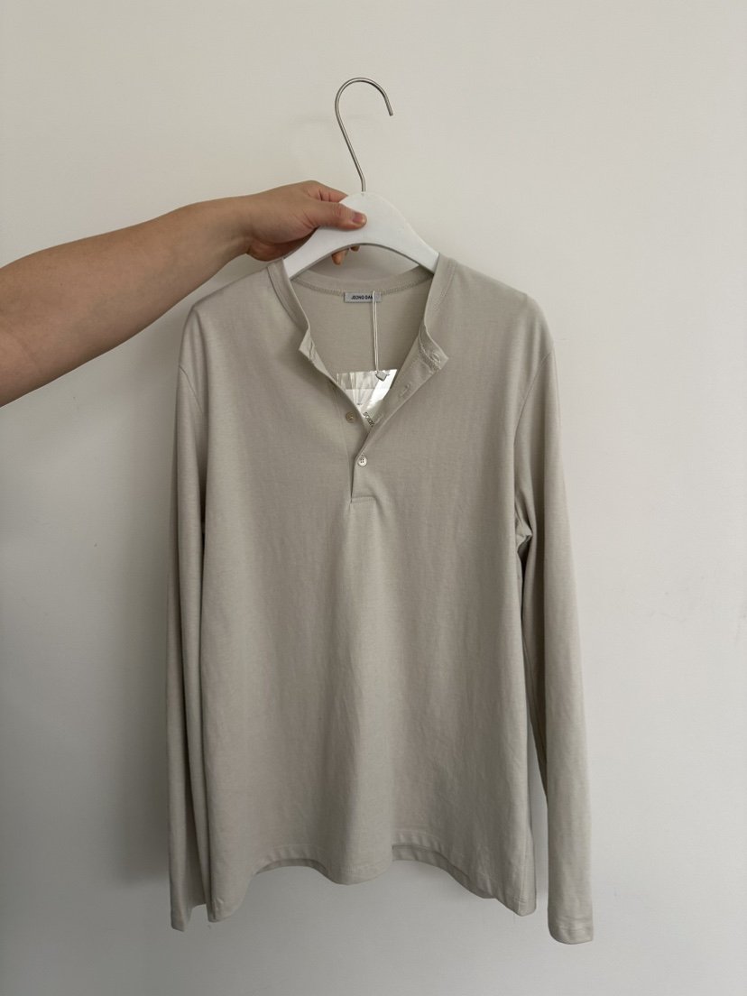 JEONG GAM STUDIOS韓國代購㊣女裝新款人氣推薦長袖T恤紐扣JEONG GAM長袖T恤