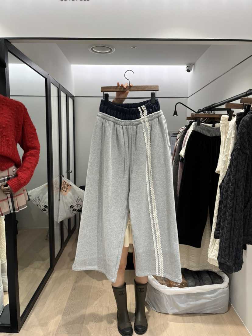 LOVE PULL韓國直郵㊣女士新款真品推薦職業休閑褲鉤針編織LOVE PULL休閑褲