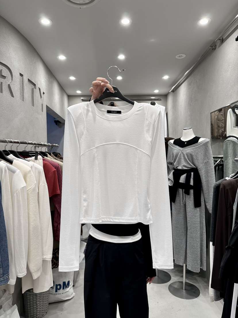 CELEBRITY-A韓國代購㊣女士新款人氣真品職業休閑時尚長袖T恤CELEBRITY-A長袖T恤