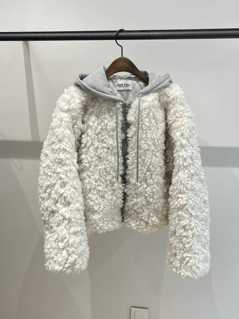 LOVE PULL東大門㊣直郵女裝新款推薦人氣職業夾克羊毛兜帽LOVE PULL夾克