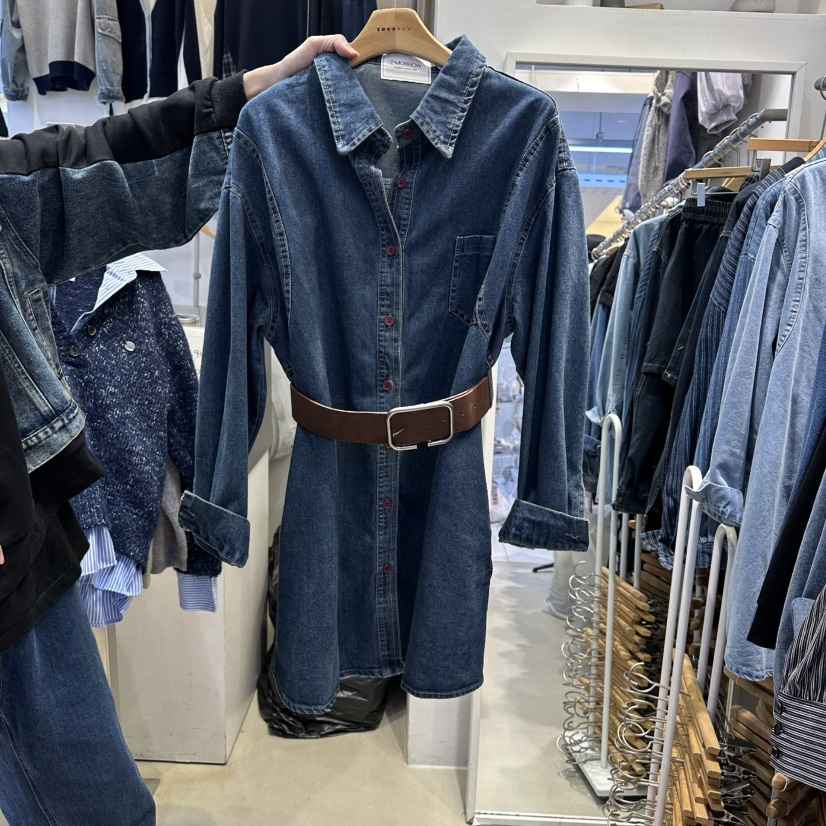 2MORROW東大門㊣直郵女士新款休閑25秋冬職業時尚連衣裙含腰帶2MORROW連衣裙