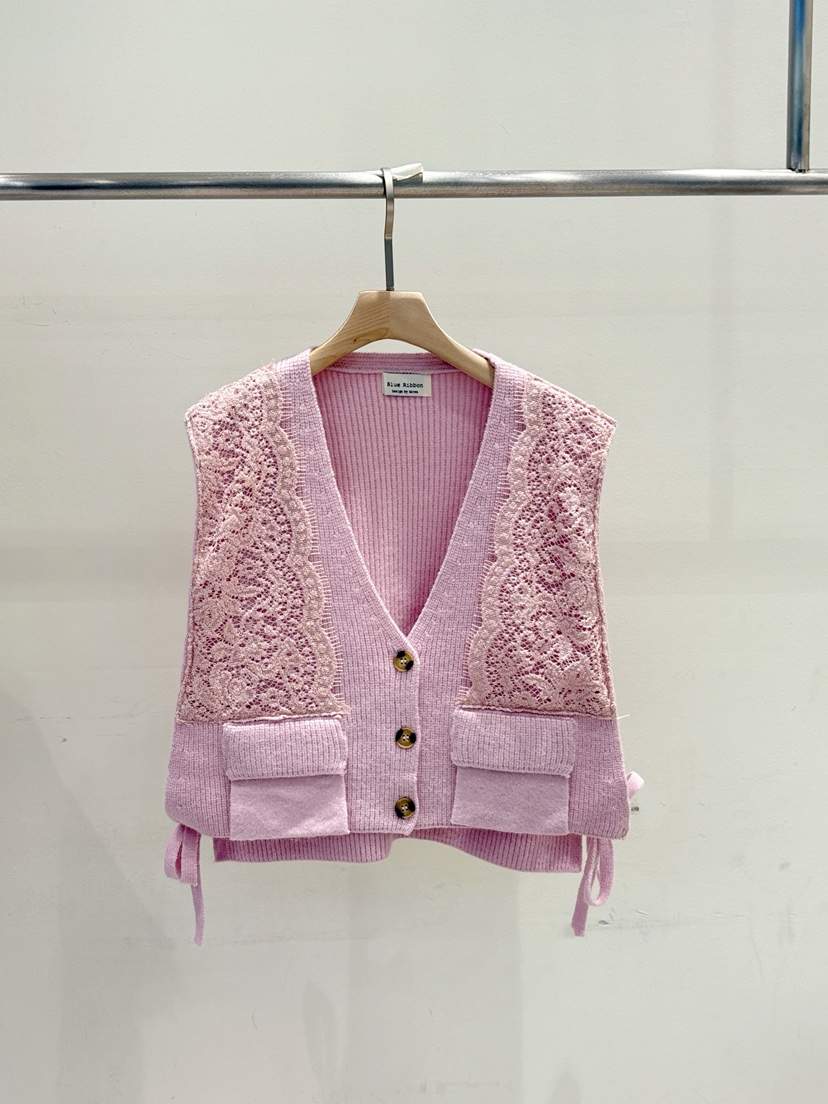 BLUE RIBBON東大門㊣實拍女裝新款真品推薦熱賣職業馬甲口袋BLUE RIBBON馬甲