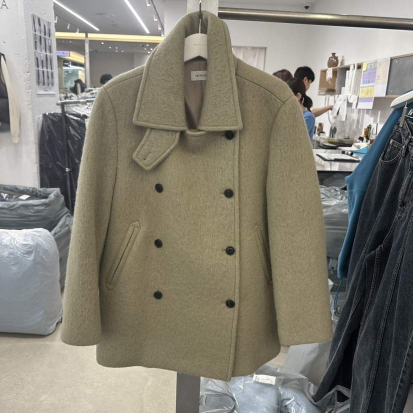 HELVETICA韓國直郵㊣女士新品職業人氣時尚短款大衣皮草雙層HELVETICA短款大衣