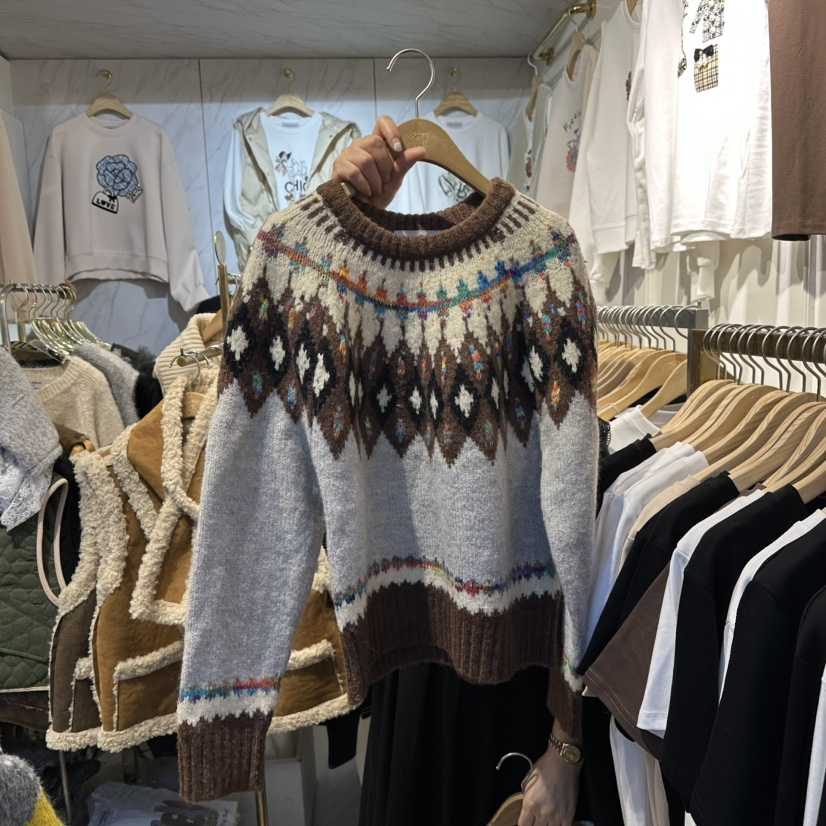 COCO HOLIC韓國直郵㊣女裝新款時尚25秋冬休閑人氣真品毛衣COCO HOLIC毛衣