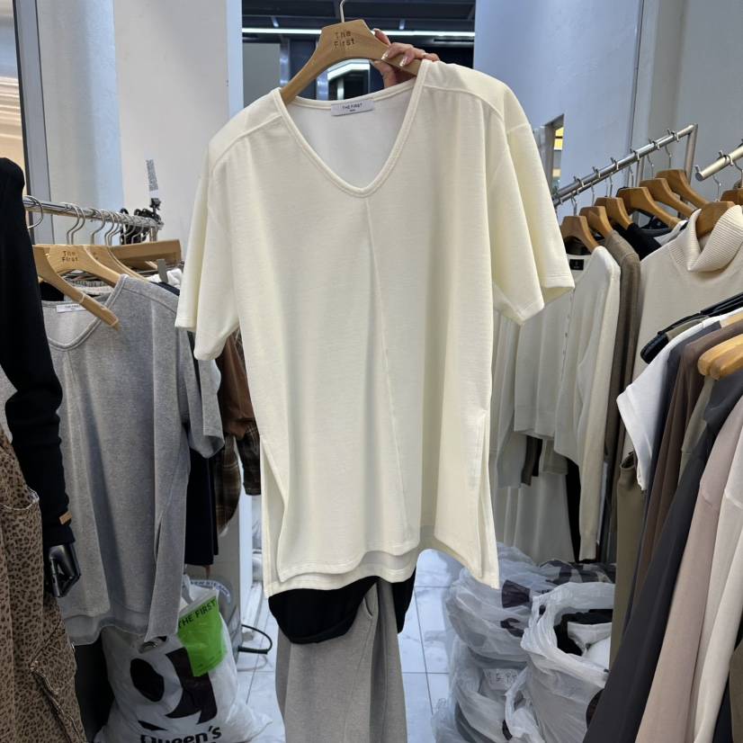 THE FIRST-Q韓國直郵㊣女裝新款25秋冬推薦熱賣時尚職業T恤THE FIRSTT恤