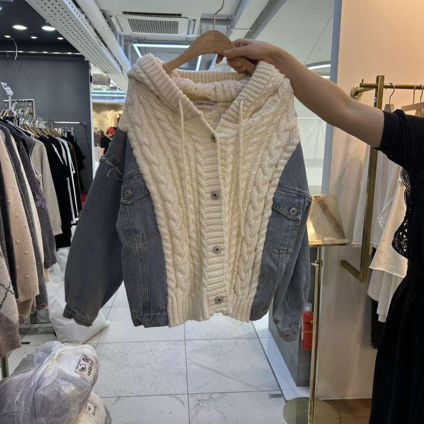 COCO HOLIC韓國代購㊣女裝新款推薦25秋冬真品時尚毛衣連帽COCO HOLIC毛衣