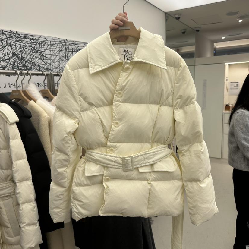 MER東大門㊣實拍女裝新品熱賣人氣推薦短款羽絨服含腰帶鴨絨MER/ANGELO BIANCO短款羽絨服
