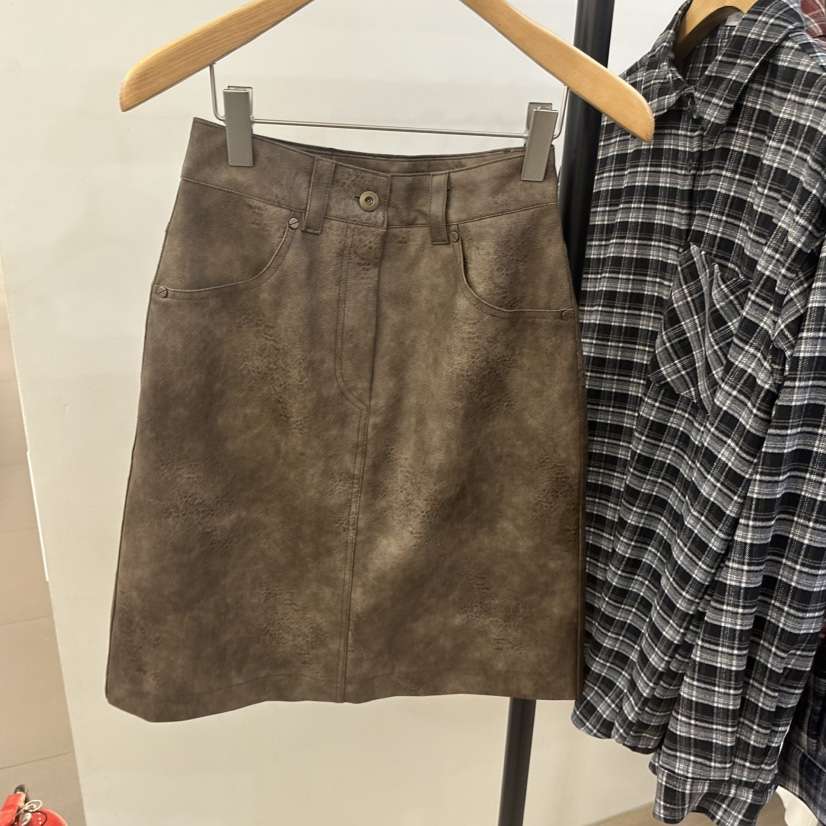 3 ANOTHER韓國直郵㊣女士新品人氣推薦熱賣時尚短裙復古皮革3 ANOTHER短裙