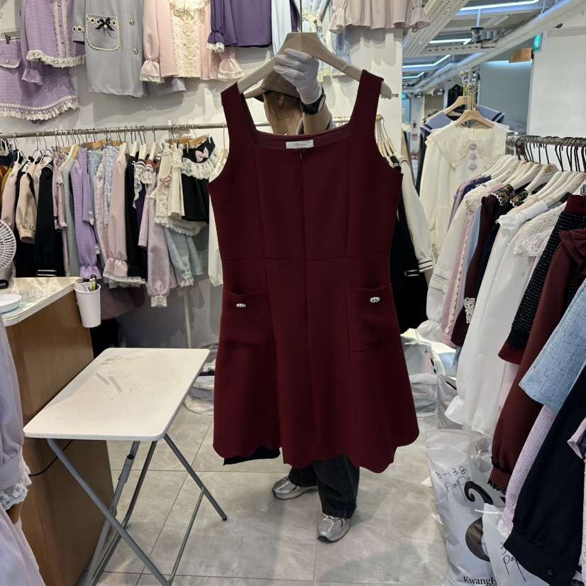 PAPA韓國代購㊣女士新品時尚25秋冬熱賣真品推薦職業連衣裙PaPa/HALMADE連衣裙