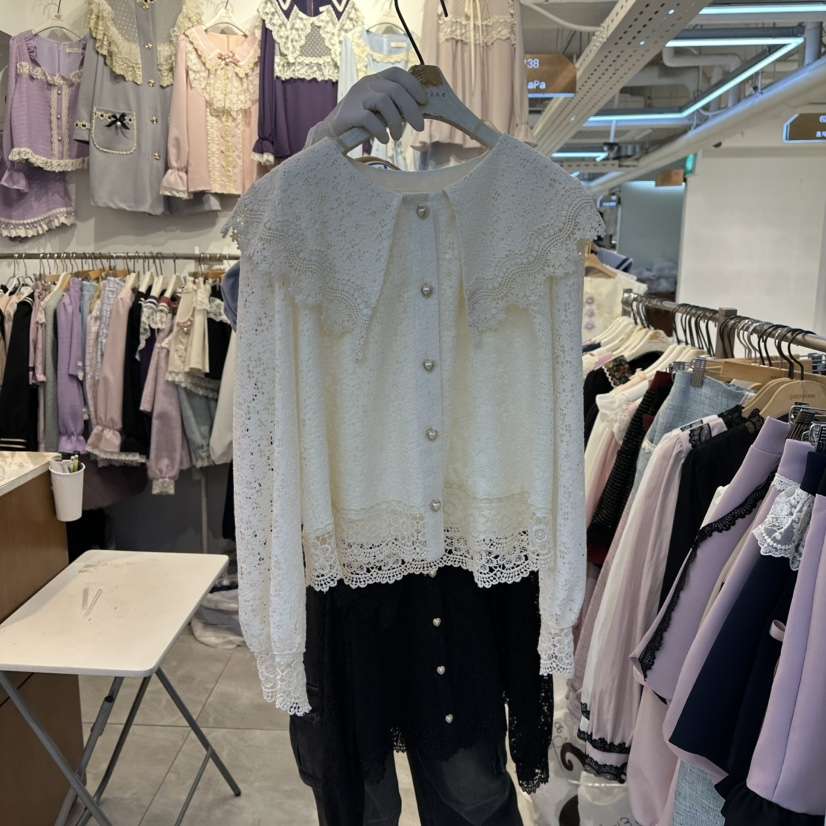 PAPA東大門㊣實拍女裝新品休閑人氣真品熱賣25秋冬襯衫蕾絲衫PaPa/HALMADE襯衫/蕾絲衫