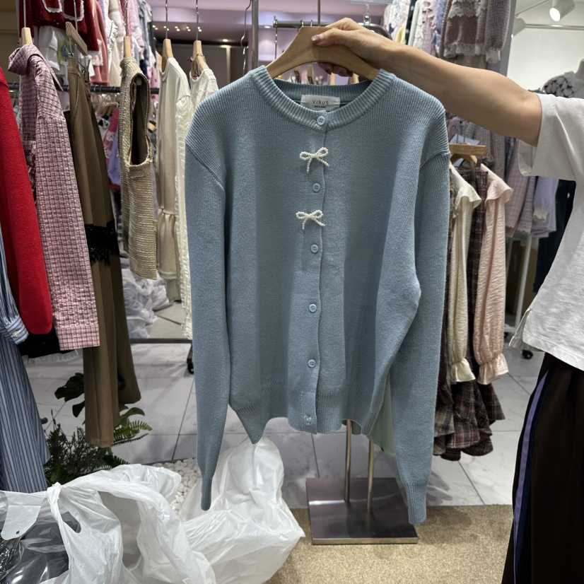 VIRUS韓國直郵㊣女裝新品休閑職業25秋冬熱賣人氣針織衫開衫VIRUS針織衫