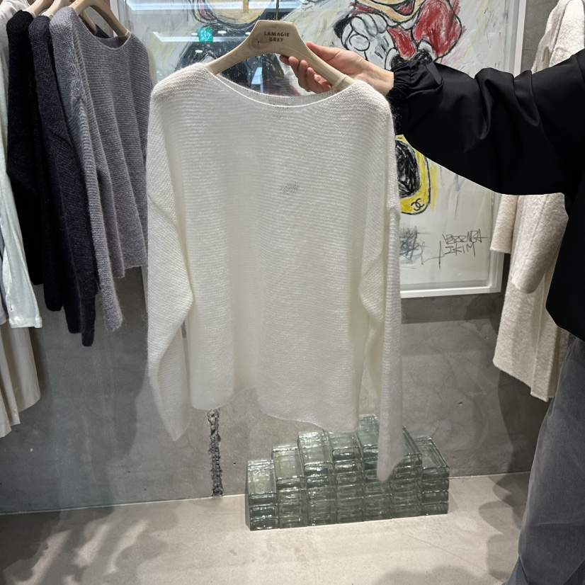 LAMAGIEPIE東大門㊣直郵女士新款真品職業25秋冬熱賣針織衫LAMAGIE GREY針織衫