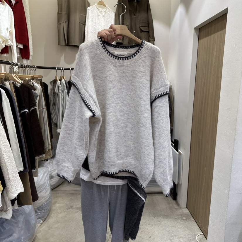 HOLYBANANA東大門㊣直郵女士新品推薦時尚人氣針織衫假兩件groovy.H/HOLYBANANA針織衫