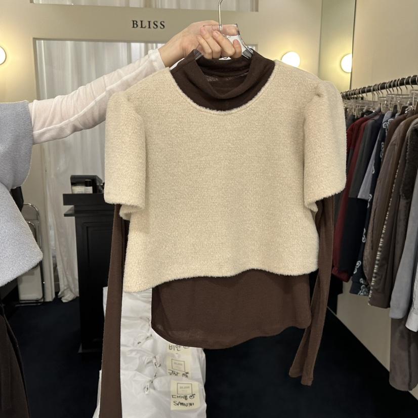 BLISS韓國直郵㊣女士新款人氣休閑職業熱賣推薦針織衫不含內搭BLISS針織衫