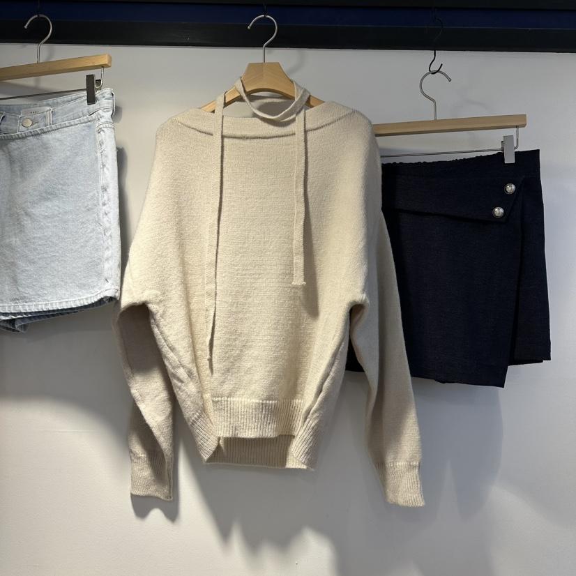 HARU東大門㊣代購女裝新款時尚休閑真品職業針織衫含脖帶船領HARU針織衫