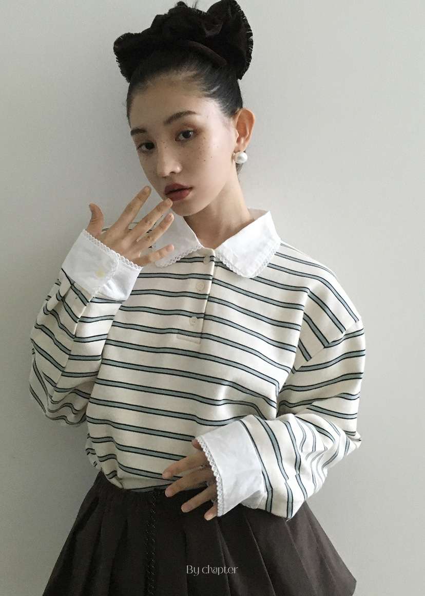 BY CHAPTER韓國代購㊣女裝新品熱賣真品時尚職業人氣長袖T恤BY Chapter長袖T恤