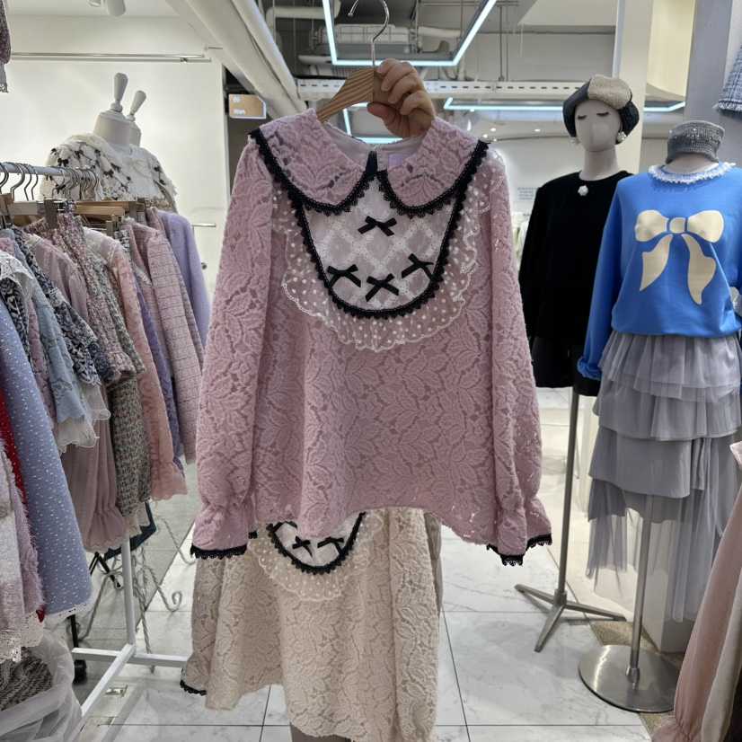 MS韓國代購㊣女士新品休閑熱賣推薦真品時尚職業襯衫蕾絲衫MS襯衫/蕾絲衫