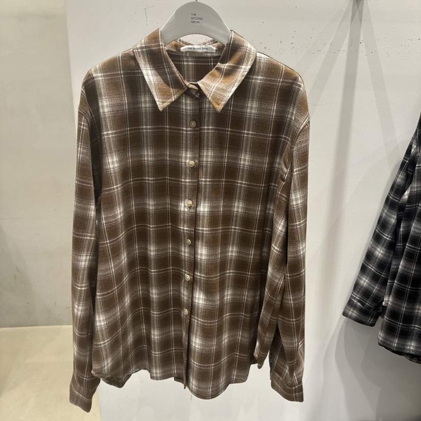 THE SECOND GROW東大門㊣代購女士新品職業襯衫蕾絲衫格紋THE SECOND GROW襯衫/蕾絲衫