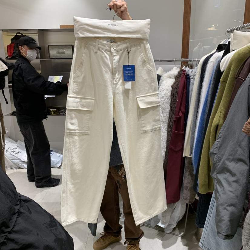 TEMPTING東大門㊣實拍女裝新款職業推薦熱賣休閑褲口袋羊毛TEMPTING休閑褲