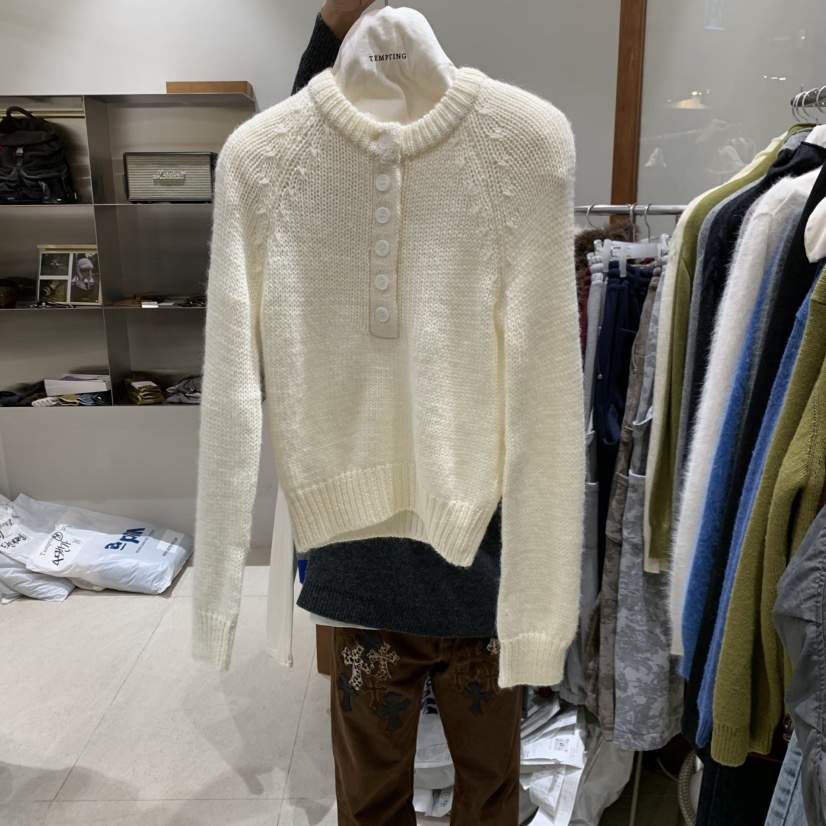 TEMPTING韓國代購㊣女裝新款時尚職業真品人氣25秋冬針織衫紐扣TEMPTING針織衫