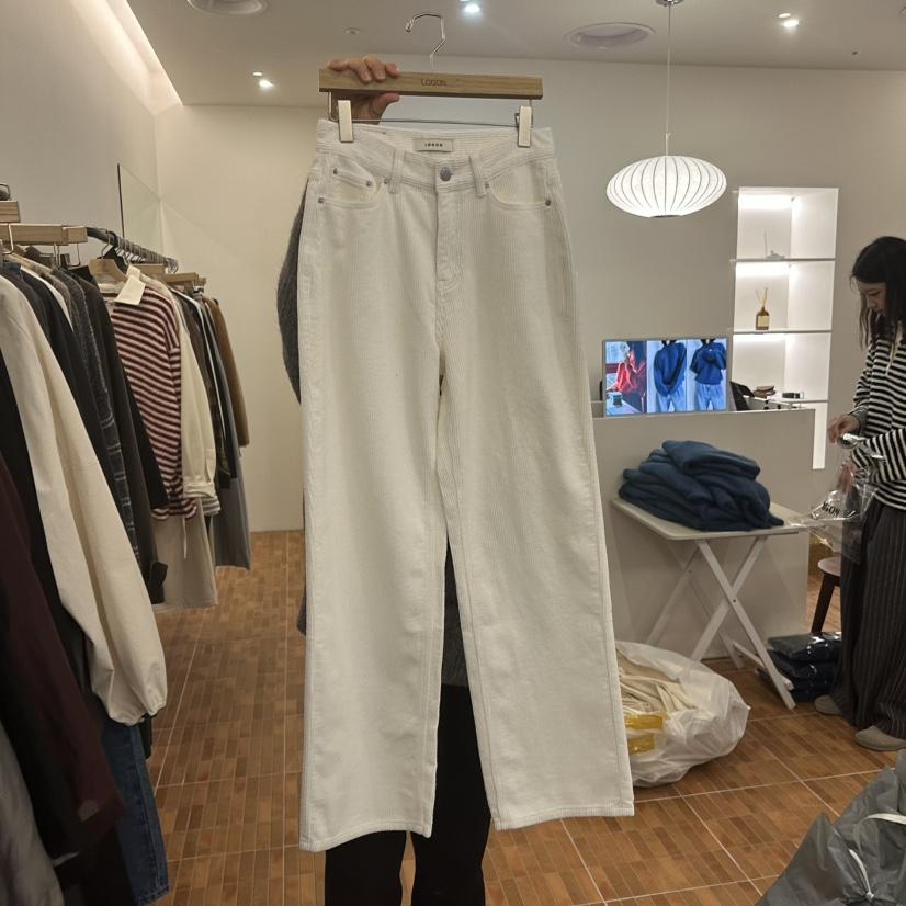 LOGON韓國代購㊣女士新品推薦職業真品人氣休閑休閑褲燈芯絨LOGON休閑褲