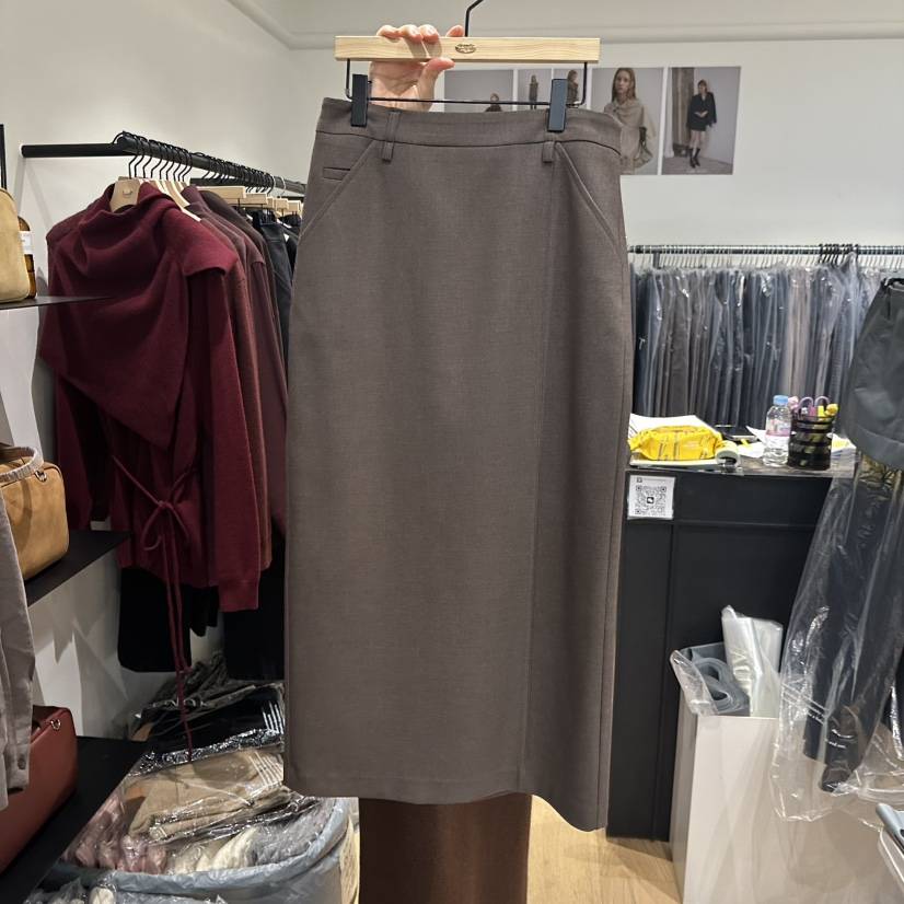 aube nunt韓國代購㊣女裝新款熱賣25秋冬職業休閑長裙開衫aube nunt長裙