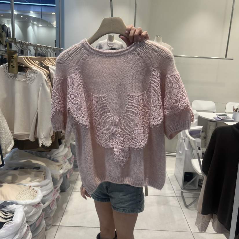 BLUE RIBBON東大門㊣直郵女裝新品人氣職業休閑針織衫蕾絲BLUE RIBBON針織衫