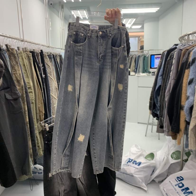 UNUSED,LAB東大門㊣實拍女士新品人氣推薦休閑真品時尚牛仔褲UNUSED,LAB牛仔褲