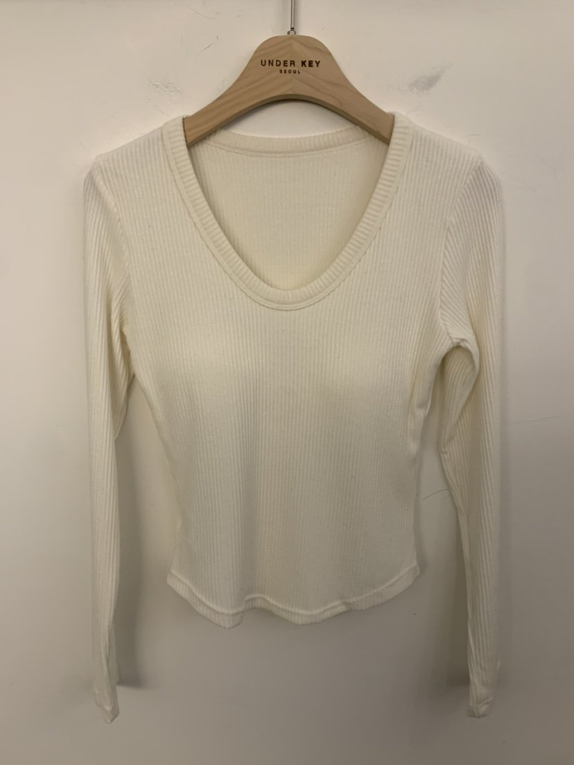 UNDER KEY東大門㊣實拍女裝新品真品時尚人氣25秋冬長袖T恤圓領UNDER KEY長袖T恤