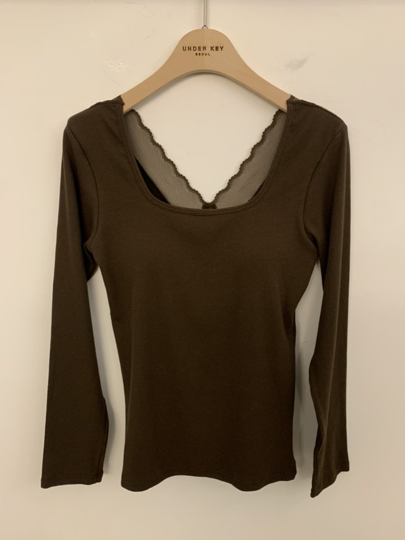 UNDER KEY東大門㊣直郵女裝新款25秋冬真品推薦人氣長袖T恤UNDER KEY長袖T恤