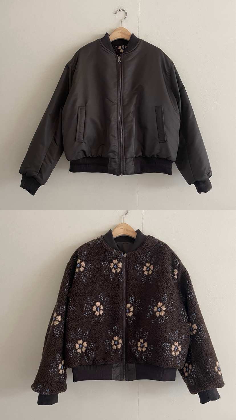 ONDO-P韓國直郵㊣女裝新款職業25秋冬人氣推薦夾克里外穿花朵ONDO-P夾克