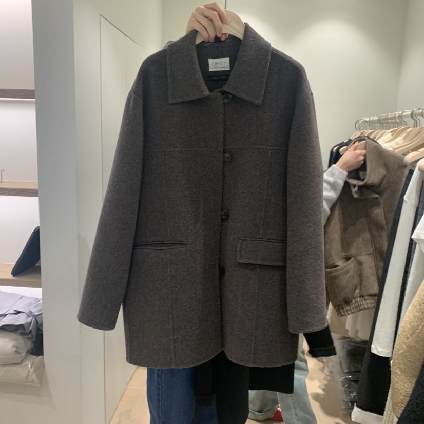 LIFFEY韓國代購㊣女裝新款推薦休閑真品人氣時尚中長款大衣LIFFEY中長款大衣