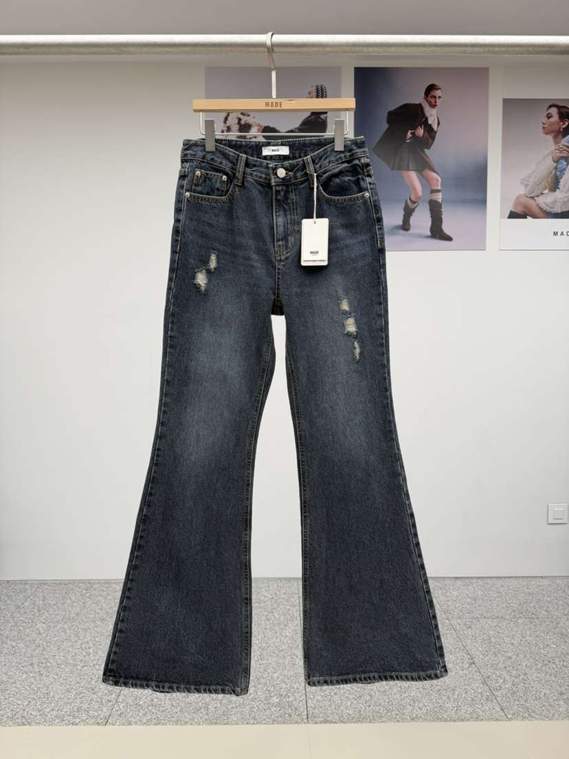 MADE-P東大門㊣實拍女士新款真品25秋冬時尚休閑熱賣牛仔褲MADE-P牛仔褲