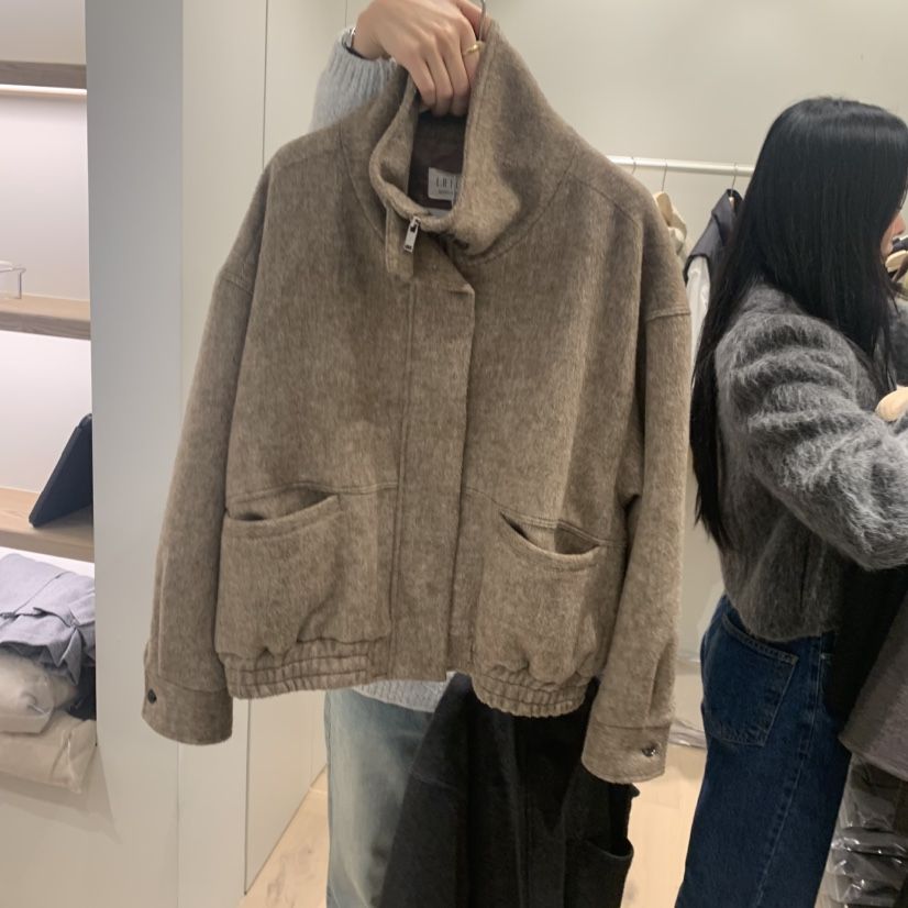LIFFEY東大門㊣代購女裝新款真品時尚人氣推薦短款大衣羊駝LIFFEY短款大衣