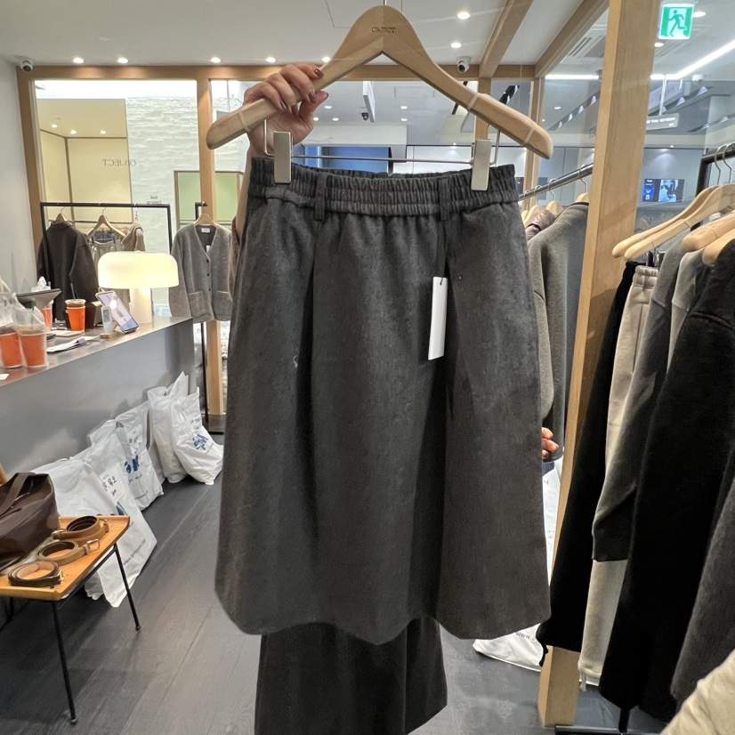 OBJECT東大門㊣代購女裝新品時尚熱賣25秋冬半身裙中短裙羊毛OBJECT半身裙/中短裙