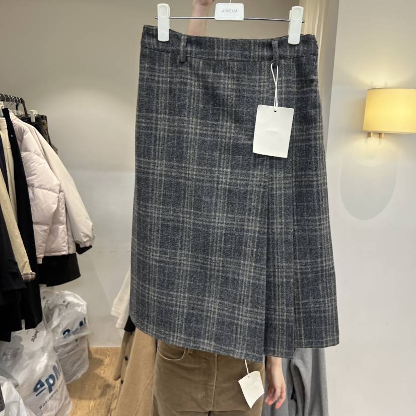 JINSIM東大門㊣直郵女士新款真品人氣時尚半身裙中短裙格紋JINSIM半身裙/中短裙