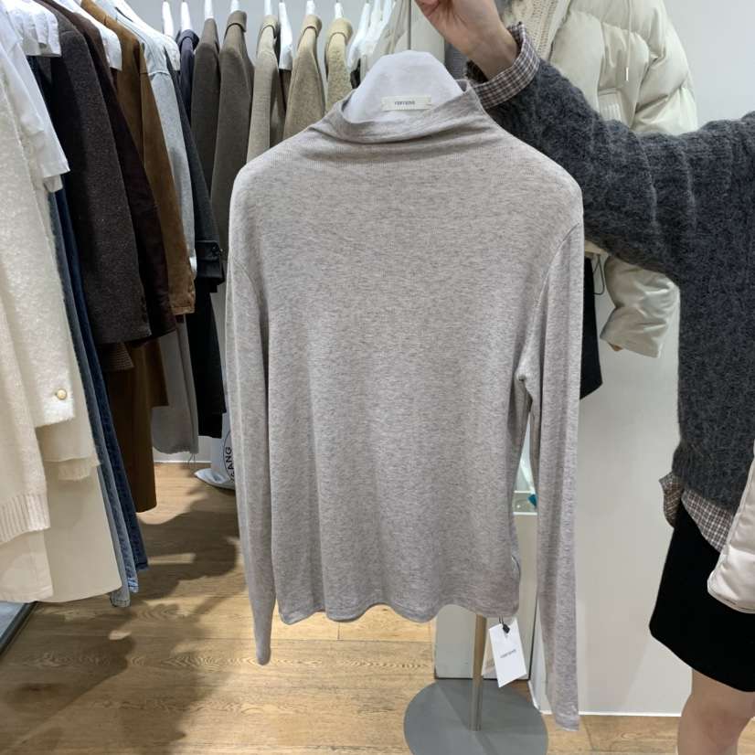 VERVEINE東大門㊣直郵女裝新款真品時尚熱賣長袖T恤柔軟高領VERVEINE長袖T恤