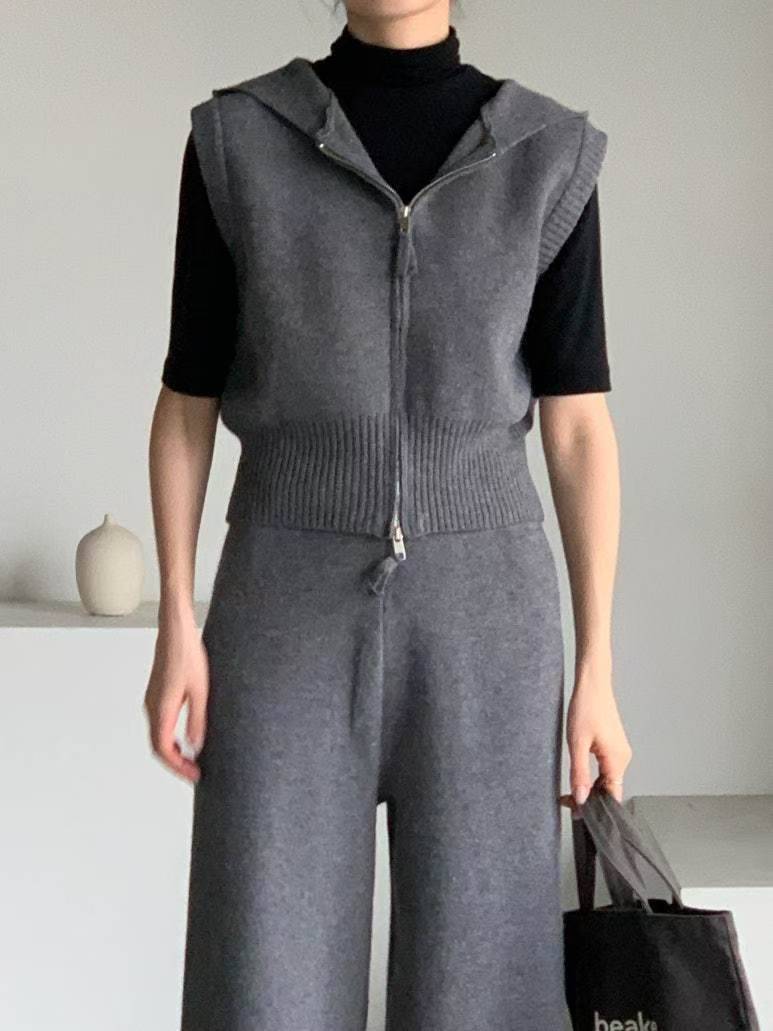 BARISTAR東大門㊣代購女裝新品25秋冬馬甲不含內搭兩件套連帽衫BARISTAR馬甲