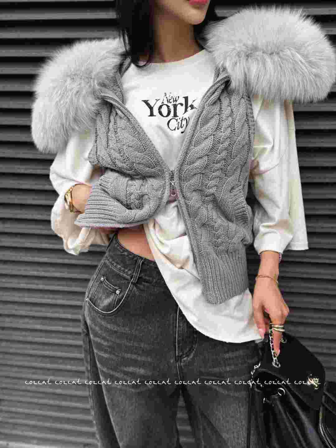 COZCAT-코즈켓-T韓國直郵㊣女士新款熱賣25秋冬馬甲不含內搭COZCAT馬甲